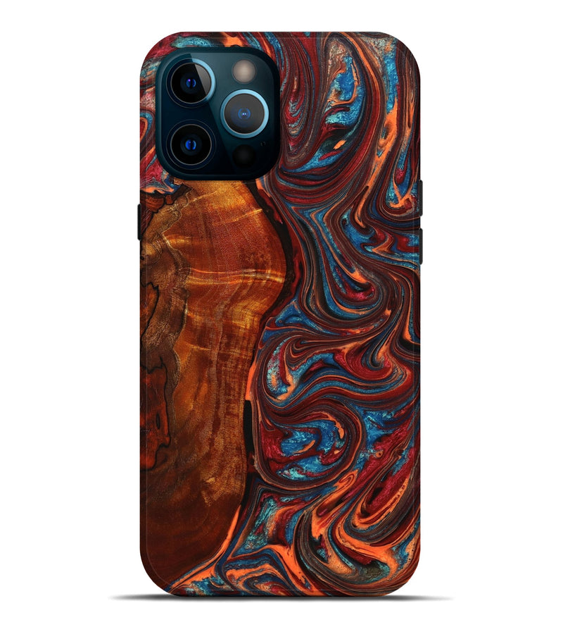 iPhone 12 Pro Max Wood+Resin Live Edge Phone Case - Grace (Red, 650481)