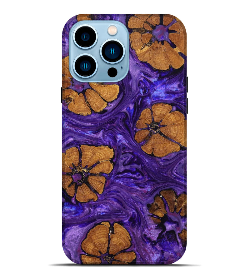 iPhone 14 Pro Max Wood+Resin Live Edge Phone Case - Ronda (Purple, 650490)