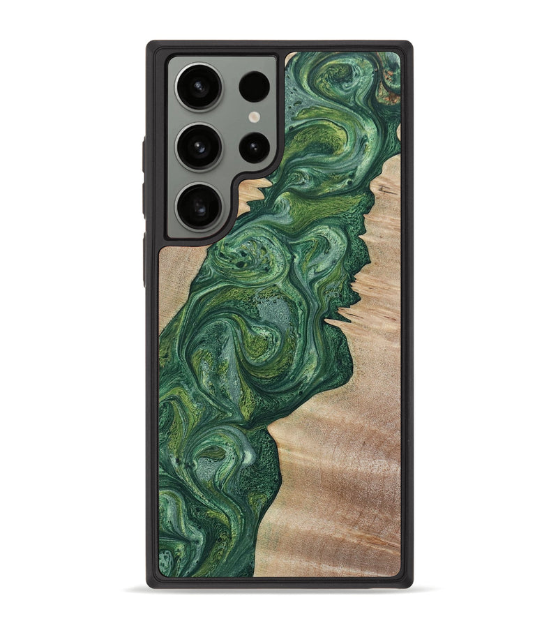 Galaxy S23 Ultra Wood+Resin Phone Case - Eliza (Green, 650553)