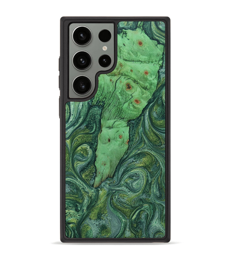 Galaxy S23 Ultra Wood+Resin Phone Case - Eleanor (Green, 650559)