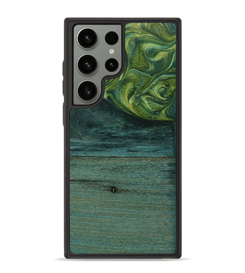 Galaxy S23 Ultra Wood+Resin Phone Case - Lizbeth (Green, 650566)