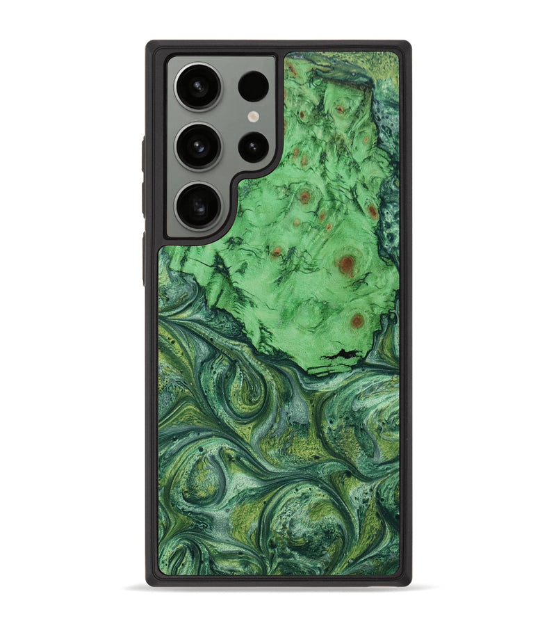Galaxy S23 Ultra Wood+Resin Phone Case - Kristine (Green, 650613)