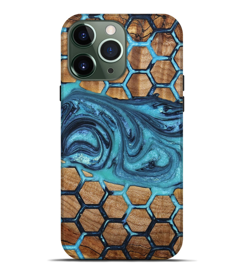 iPhone 13 Pro Max Wood+Resin Live Edge Phone Case - Glen (Pattern, 650626)