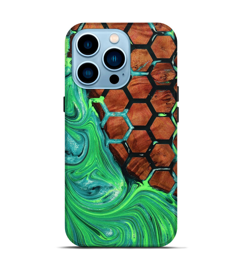 iPhone 14 Pro Wood+Resin Live Edge Phone Case - Cora (Pattern, 650627)