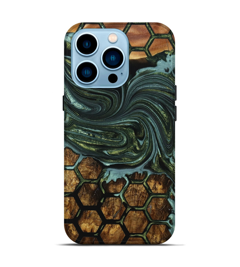 iPhone 14 Pro Wood+Resin Live Edge Phone Case - Luis (Pattern, 650628)