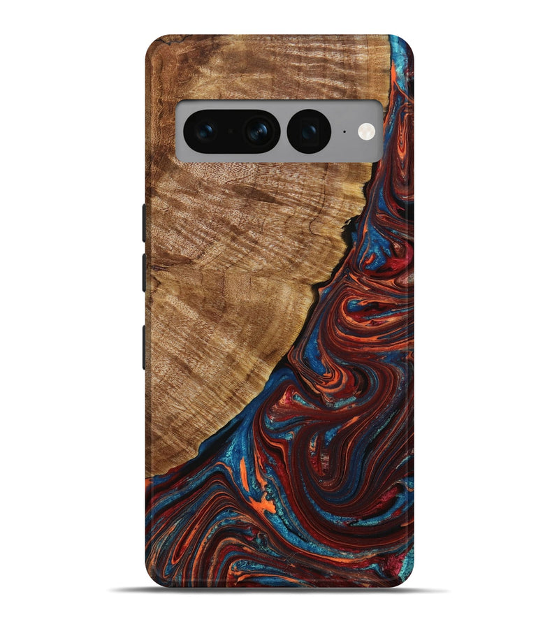 Pixel 7 Pro Wood+Resin Live Edge Phone Case - Kinsley (Red, 650630)