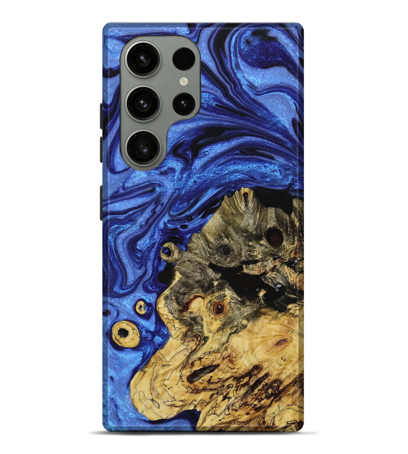 Galaxy S23 Ultra Wood+Resin Live Edge Phone Case - Landon (Blue, 650633)