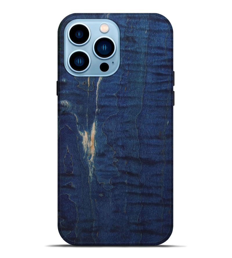 iPhone 14 Pro Max Burl Wood Live Edge Phone Case - Alivia (Blue, 650652)