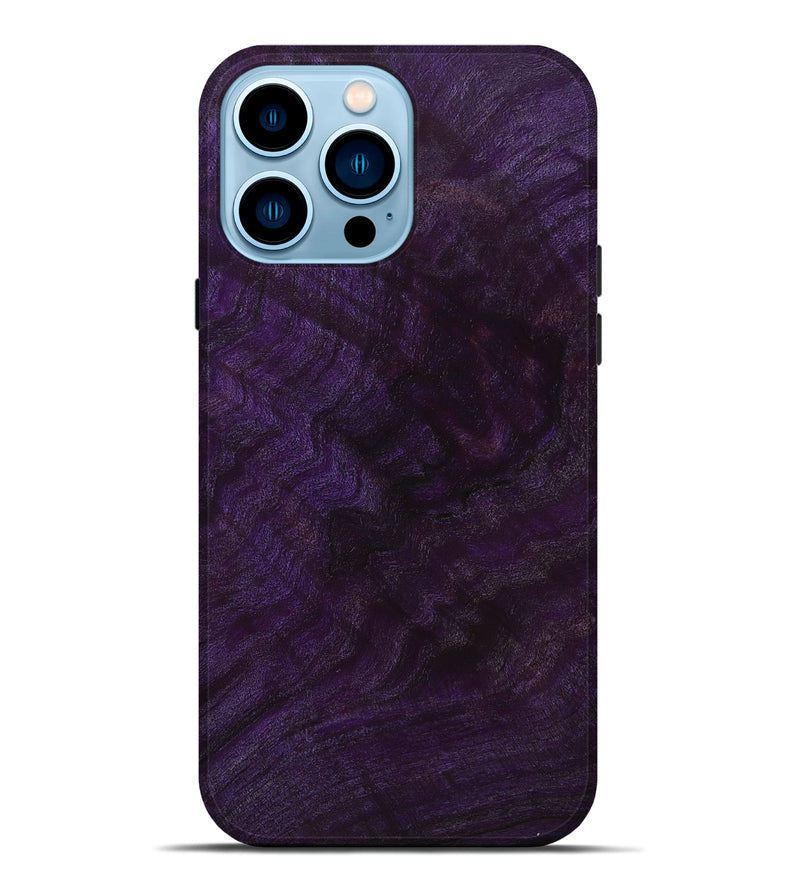iPhone 14 Pro Max Burl Wood Live Edge Phone Case - Nicolette (Purple, 650654)