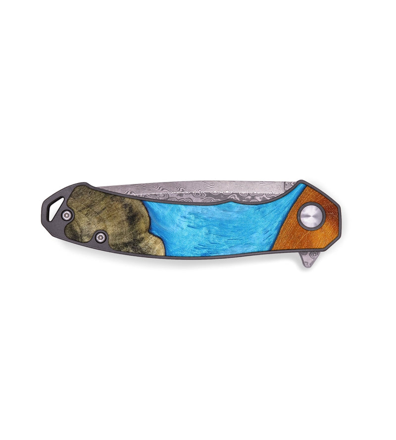 EDC Wood+Resin Pocket Knife - Sebastian (Blue, 650660)