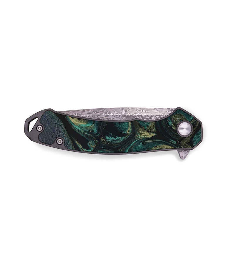 EDC Wood+Resin Pocket Knife - Heather (Green, 650663)