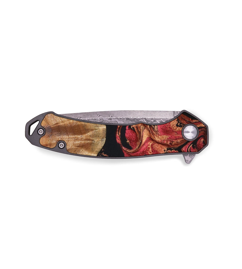 EDC Wood+Resin Pocket Knife - Dora (Red, 650669)