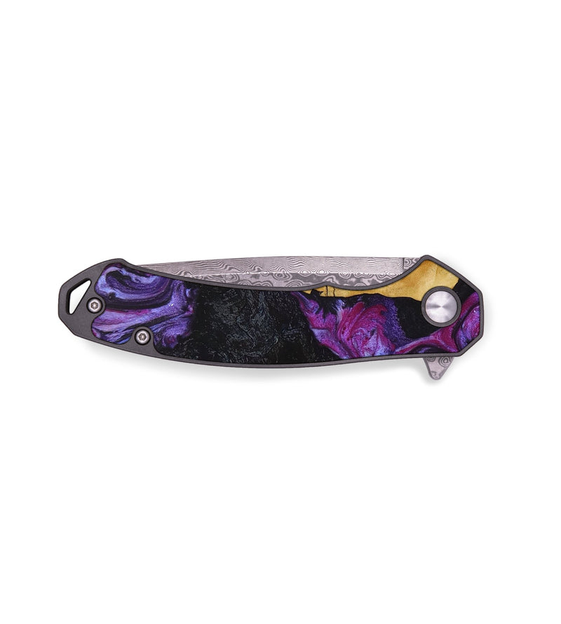 EDC Wood+Resin Pocket Knife - Carolyn (Purple, 650670)