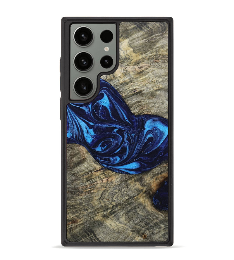 Galaxy S23 Ultra Wood+Resin Phone Case - Mathew (Blue, 650757)