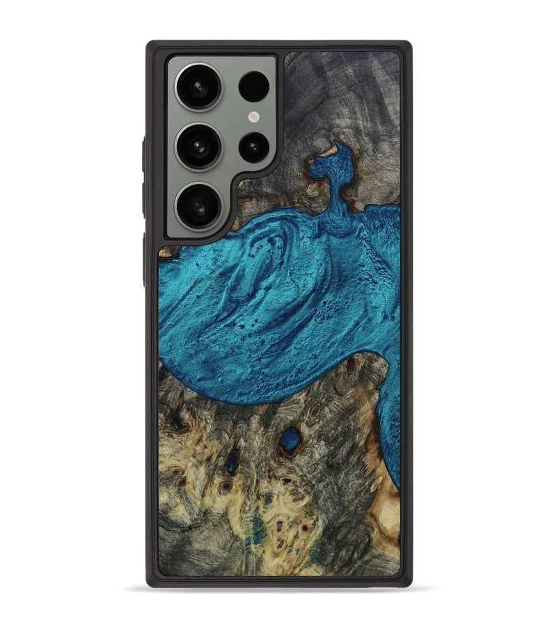 Galaxy S23 Ultra Wood+Resin Phone Case - Maryann (Blue, 650762)