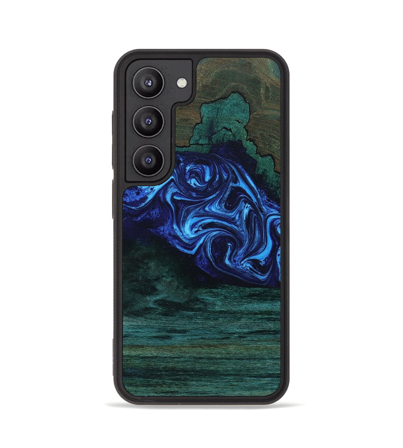 Galaxy S23 Wood+Resin Phone Case - Myrtle (Blue, 650763)