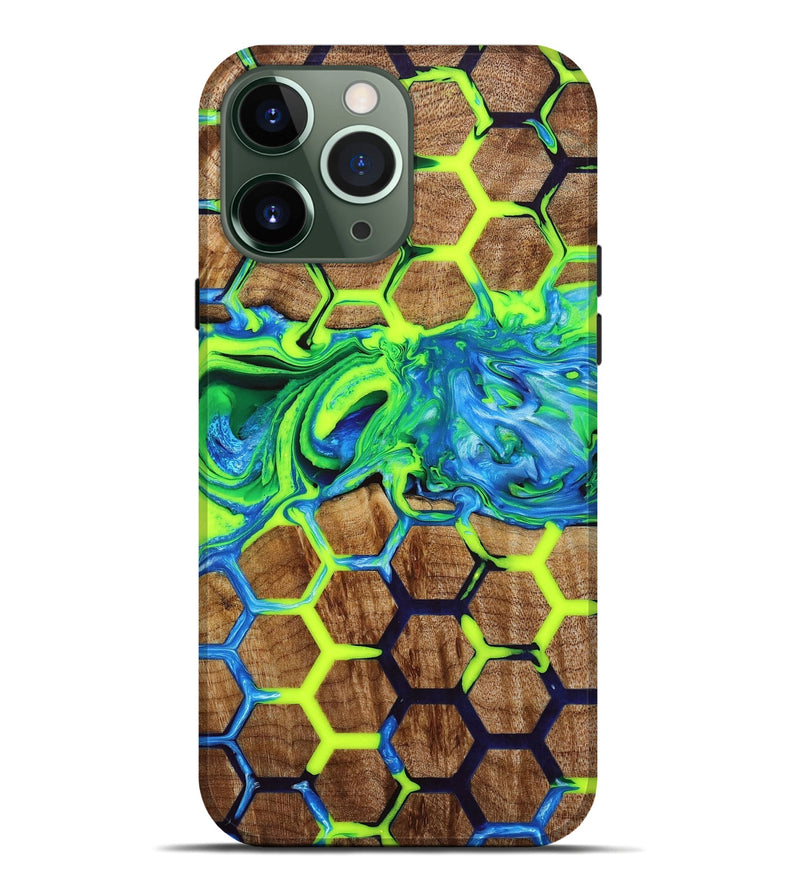 iPhone 13 Pro Max Wood+Resin Live Edge Phone Case - Geraldine (Pattern, 650777)