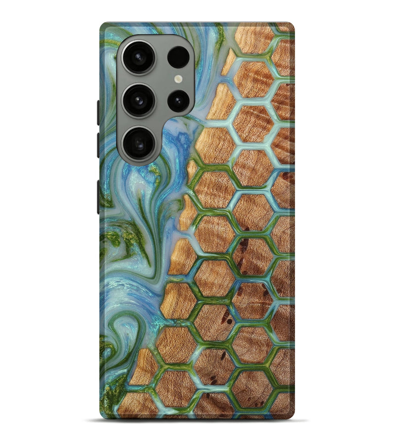 Galaxy S23 Ultra Wood+Resin Live Edge Phone Case - Paislee (Pattern, 650782)