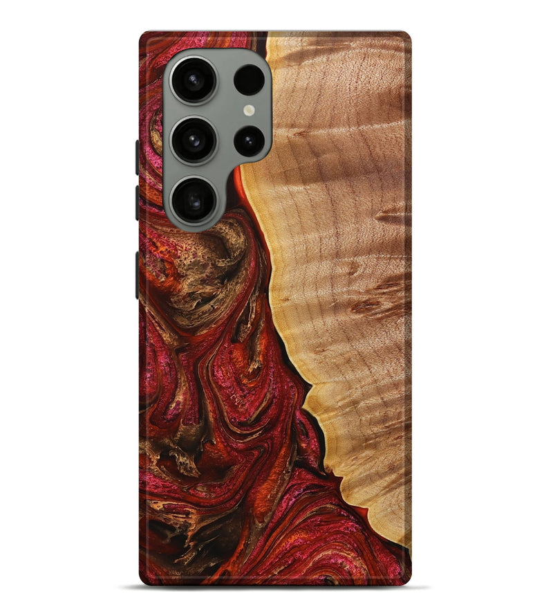 Galaxy S23 Ultra Wood+Resin Live Edge Phone Case - Heath (Red, 650796)