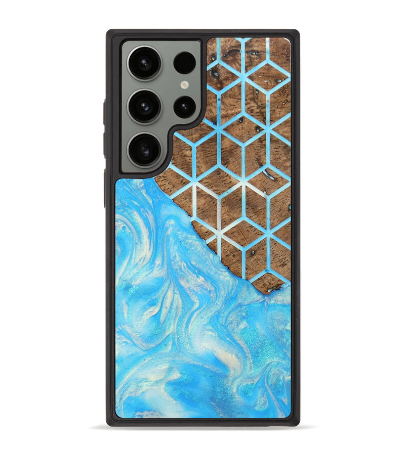 Galaxy S23 Ultra Wood+Resin Phone Case - Dewey (Pattern, 650837)