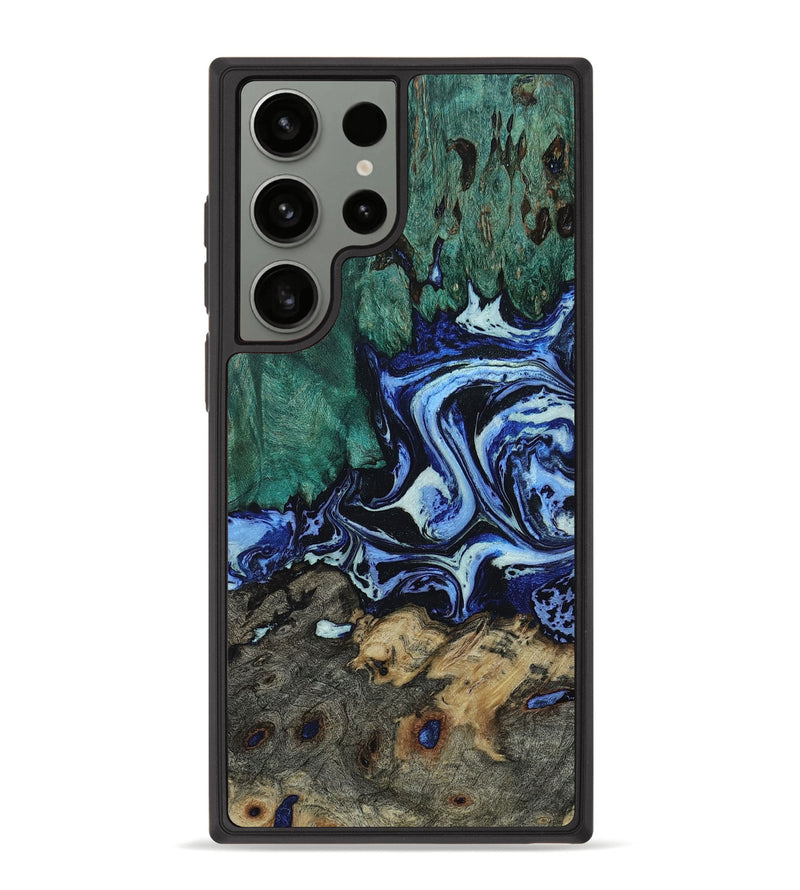 Galaxy S23 Ultra Wood+Resin Phone Case - Alejandra (Blue, 650876)
