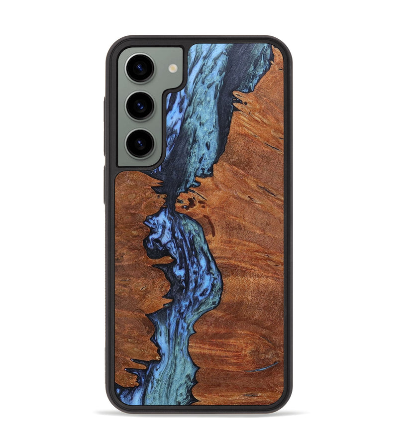 Galaxy S23 Plus Wood+Resin Phone Case - Tammy (Blue, 650885)