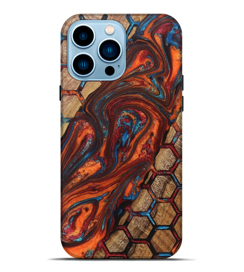 iPhone 14 Pro Max Wood+Resin Live Edge Phone Case - Lottie (Pattern, 650925)