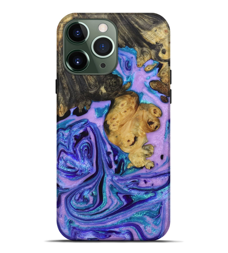 iPhone 13 Pro Max Wood+Resin Live Edge Phone Case - Hailee (Purple, 650932)