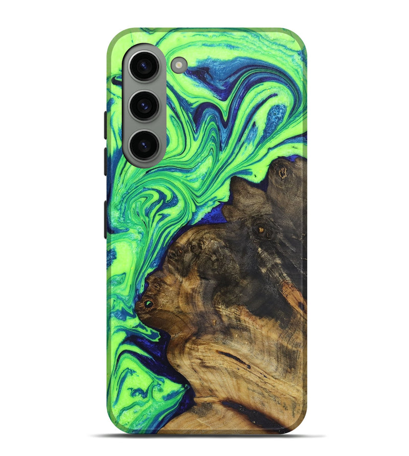 Galaxy S23 Plus Wood+Resin Live Edge Phone Case - Christa (Green, 650934)