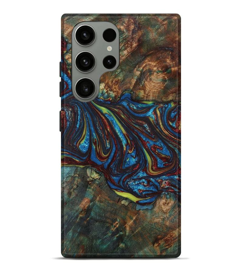 Galaxy S23 Ultra Wood+Resin Live Edge Phone Case - Ira (Blue, 650937)