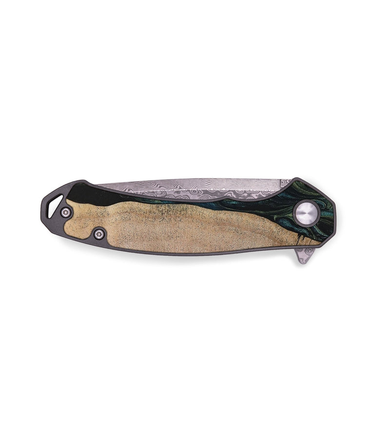 EDC Wood+Resin Pocket Knife - Joni (Green, 650970)