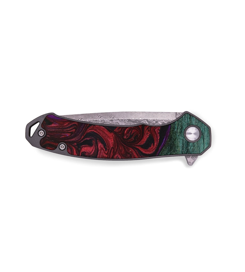 EDC Wood+Resin Pocket Knife - Brian (Red, 650972)