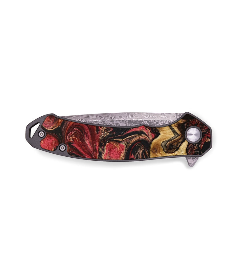 EDC Wood+Resin Pocket Knife - Denise (Red, 650975)