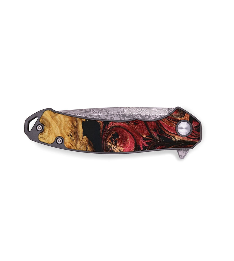 EDC Wood+Resin Pocket Knife - Ethel (Red, 650976)