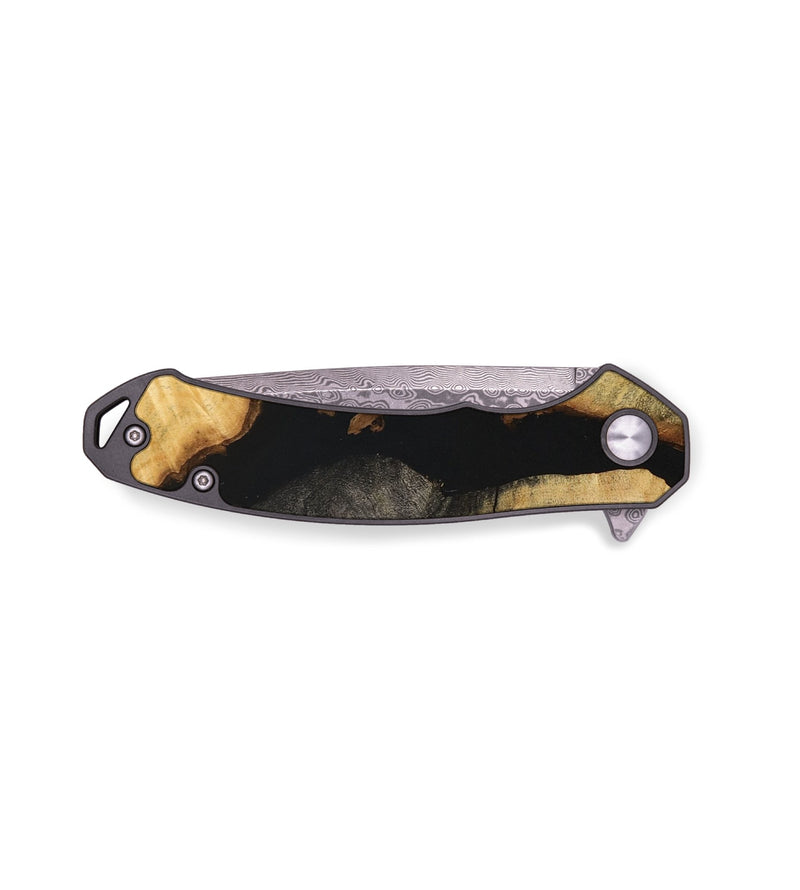 EDC Wood+Resin Pocket Knife - Annalise (Black & White, 650977)
