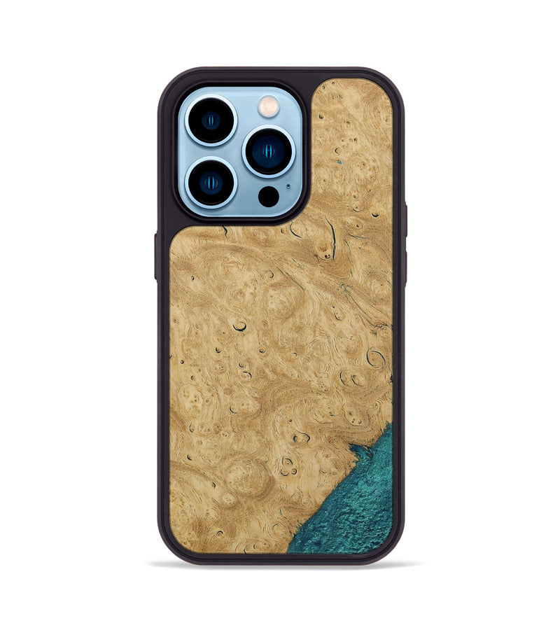 iPhone 14 Pro Wood+Resin Phone Case - Lillian (Wood Burl, 651067)