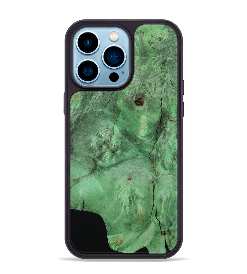 iPhone 14 Pro Max Wood+Resin Phone Case - Maryann (Wood Burl, 651068)
