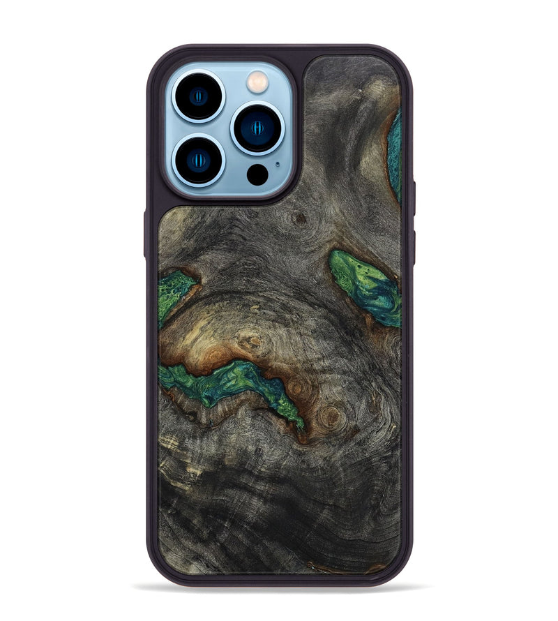 iPhone 14 Pro Max Wood+Resin Phone Case - Barrett (Wood Burl, 651072)