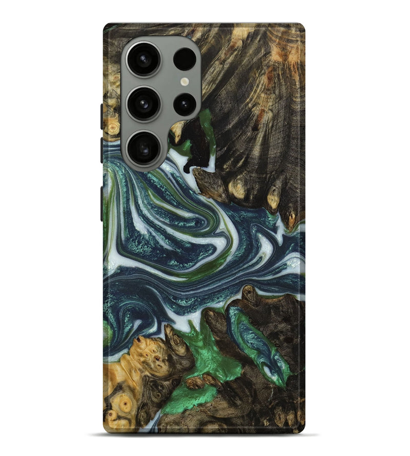 Galaxy S23 Ultra Wood+Resin Live Edge Phone Case - Lawrence (Green, 651087)