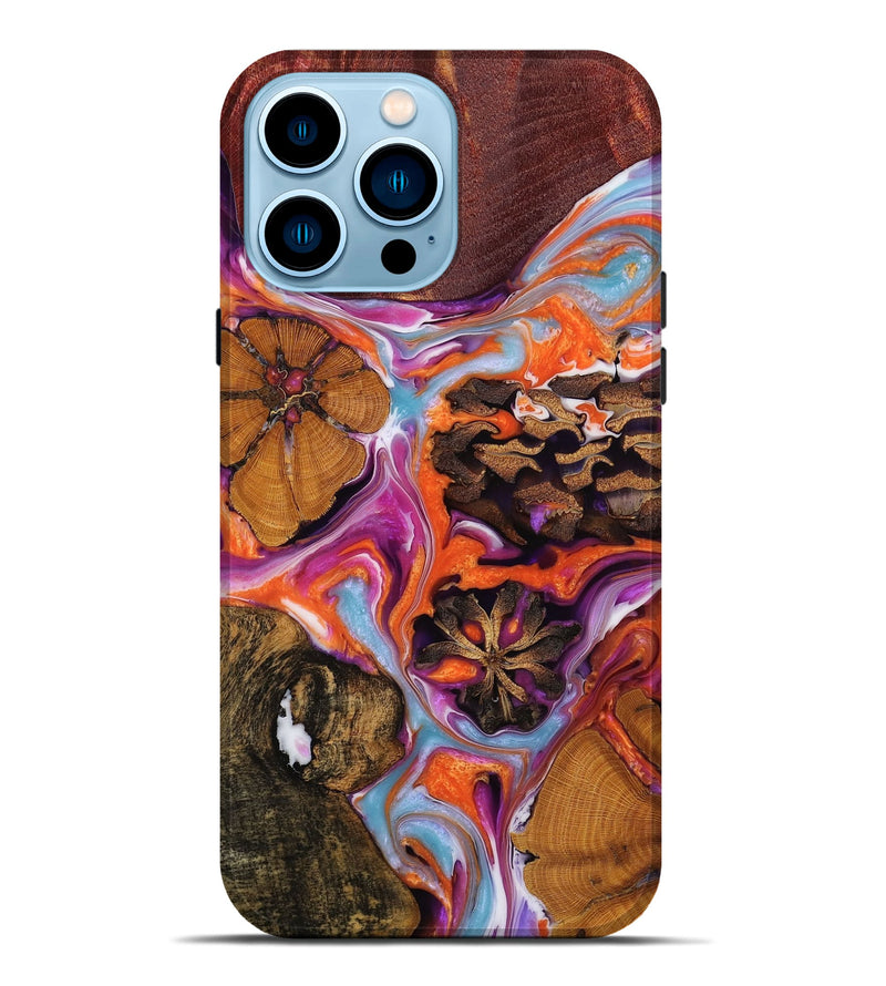 iPhone 14 Pro Max Wood+Resin Live Edge Phone Case - Aubrie (Purple, 651093)