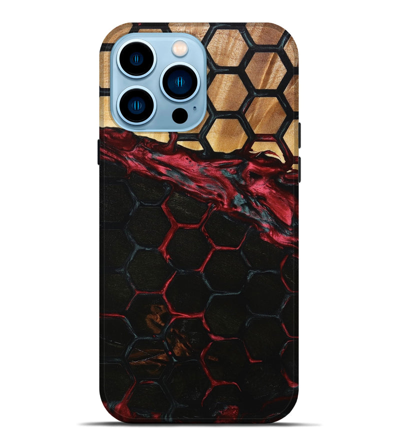 iPhone 14 Pro Max Wood+Resin Live Edge Phone Case - Tatyana (Pattern, 651106)