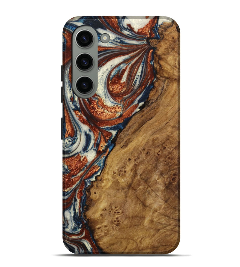Galaxy S23 Plus Wood+Resin Live Edge Phone Case - Bonnie (Red, 651119)