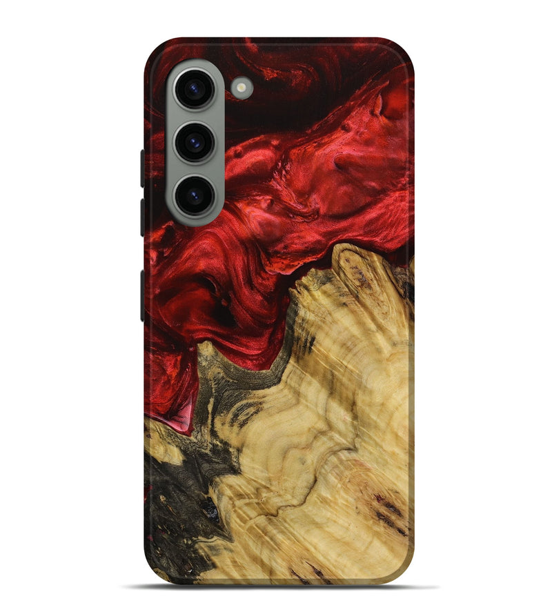 Galaxy S23 Plus Wood+Resin Live Edge Phone Case - Kelsie (Red, 651121)