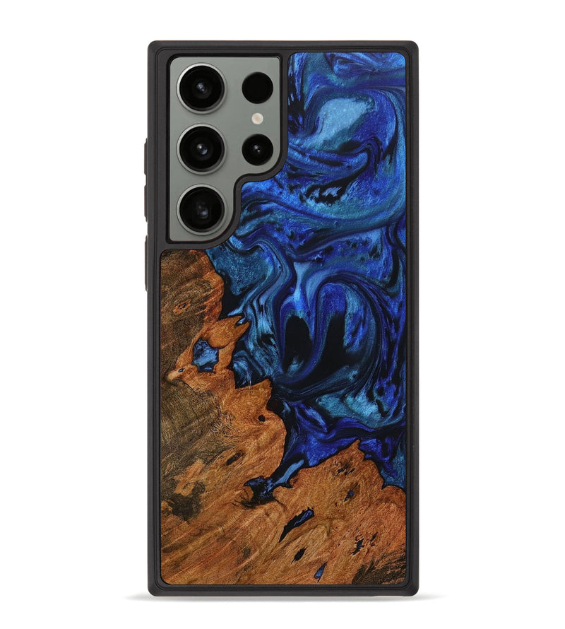 Galaxy S23 Ultra Wood+Resin Phone Case - Blanche (Blue, 651223)