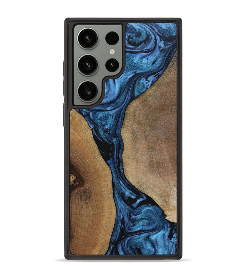 Galaxy S23 Ultra Wood+Resin Phone Case - Olga (Blue, 651234)