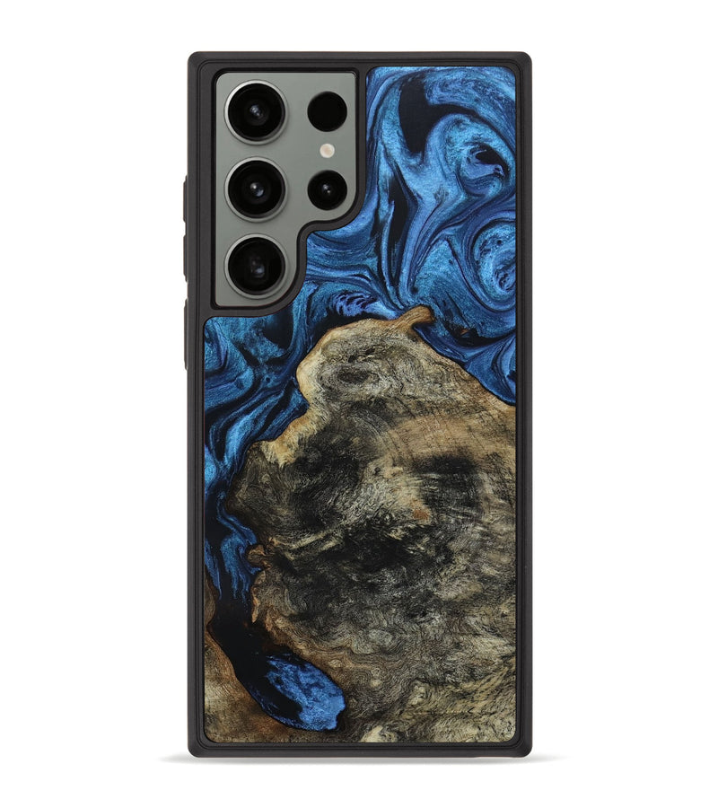 Galaxy S23 Ultra Wood+Resin Phone Case - Aylin (Blue, 651242)