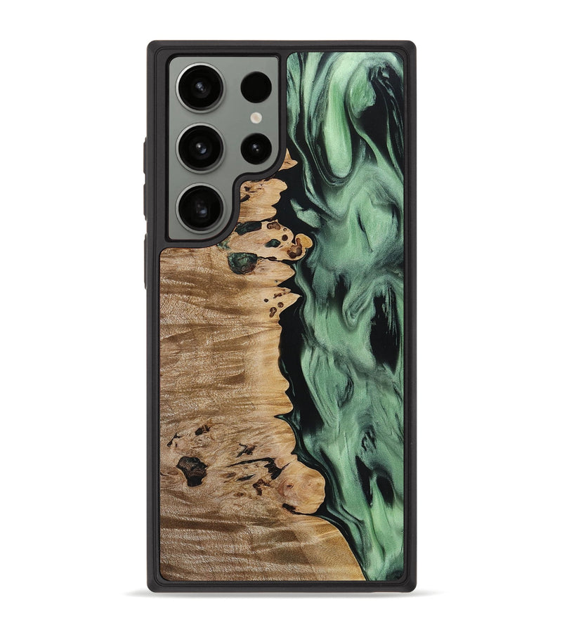 Galaxy S23 Ultra Wood+Resin Phone Case - Corey (Green, 651261)
