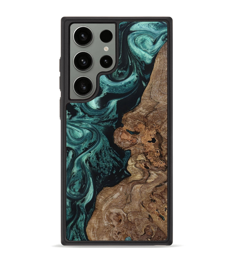 Galaxy S23 Ultra Wood+Resin Phone Case - Grace (Green, 651266)