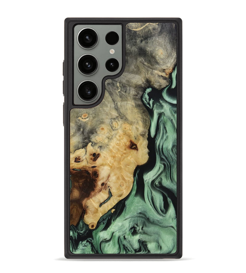 Galaxy S23 Ultra Wood+Resin Phone Case - Ella (Green, 651271)