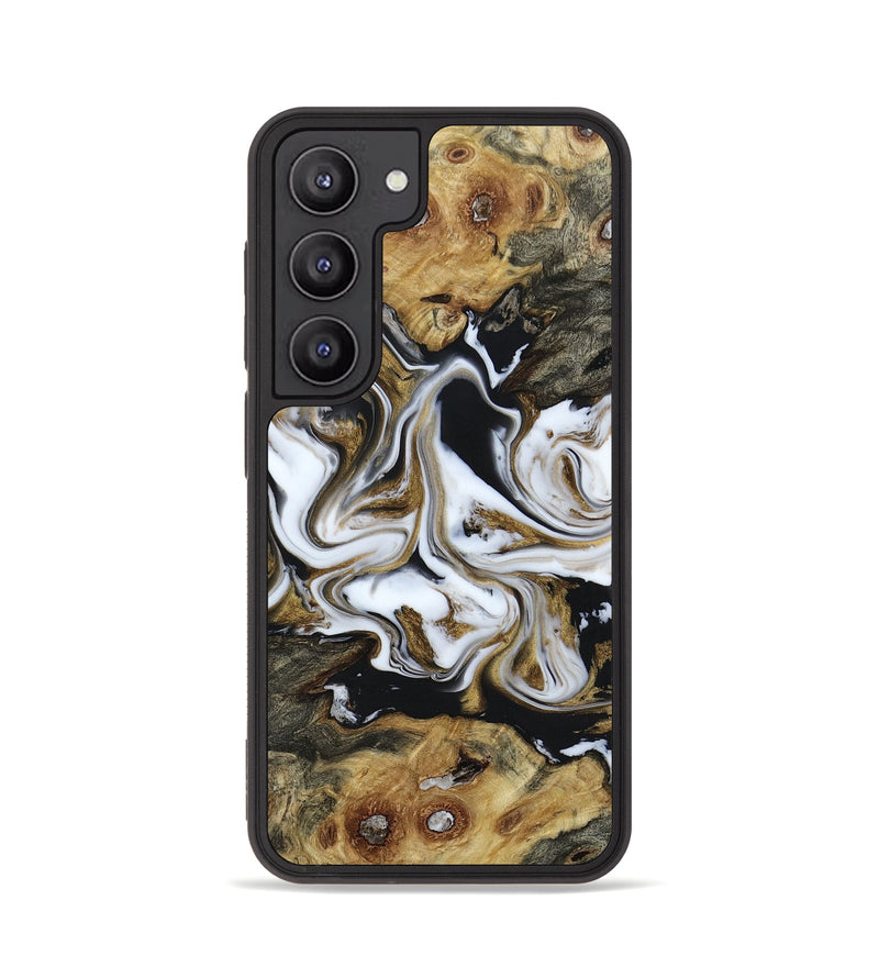 Galaxy S23 Wood+Resin Phone Case - Belinda (Black & White, 651298)